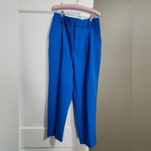 Cobalt blue, High waisted slacks Zara